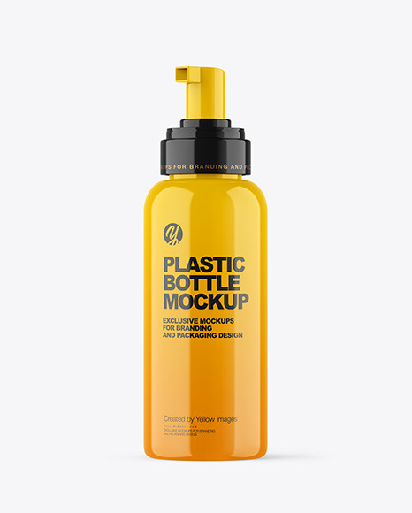 Glossy Cosmetic Bottle with Pump Mockup