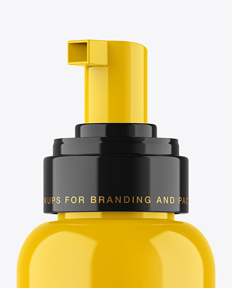 Glossy Cosmetic Bottle with Pump Mockup