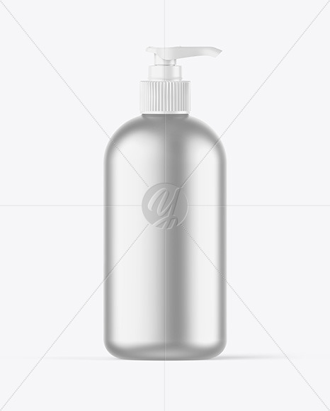 Matte Metallic Bottle w/ Closed Pump Mockup