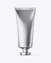 Metallic Cosmetic Tube With Octagonal Cap Mockup - Front View