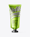 Metallic Cosmetic Tube With Octagonal Cap Mockup - Front View