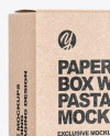 Kraft Paper Box with Penne Rigate Pasta Mockup