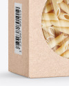 Kraft Paper Box with Penne Rigate Pasta Mockup