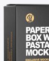 Paper Box with Penne Rigate Pasta Mockup