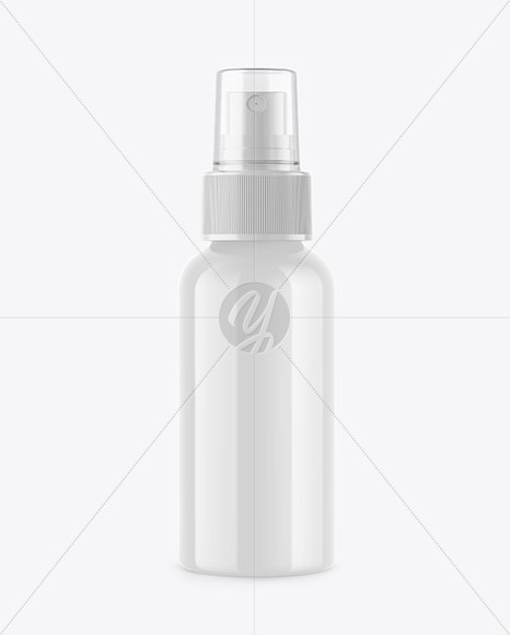 Glossy Spray Bottle Mockup