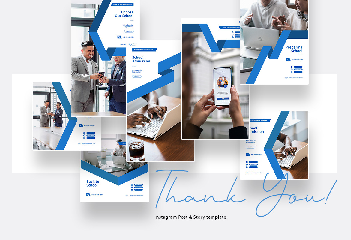 Elegant University School Instagram Post and Story Elegant University School Instagram Post and Story