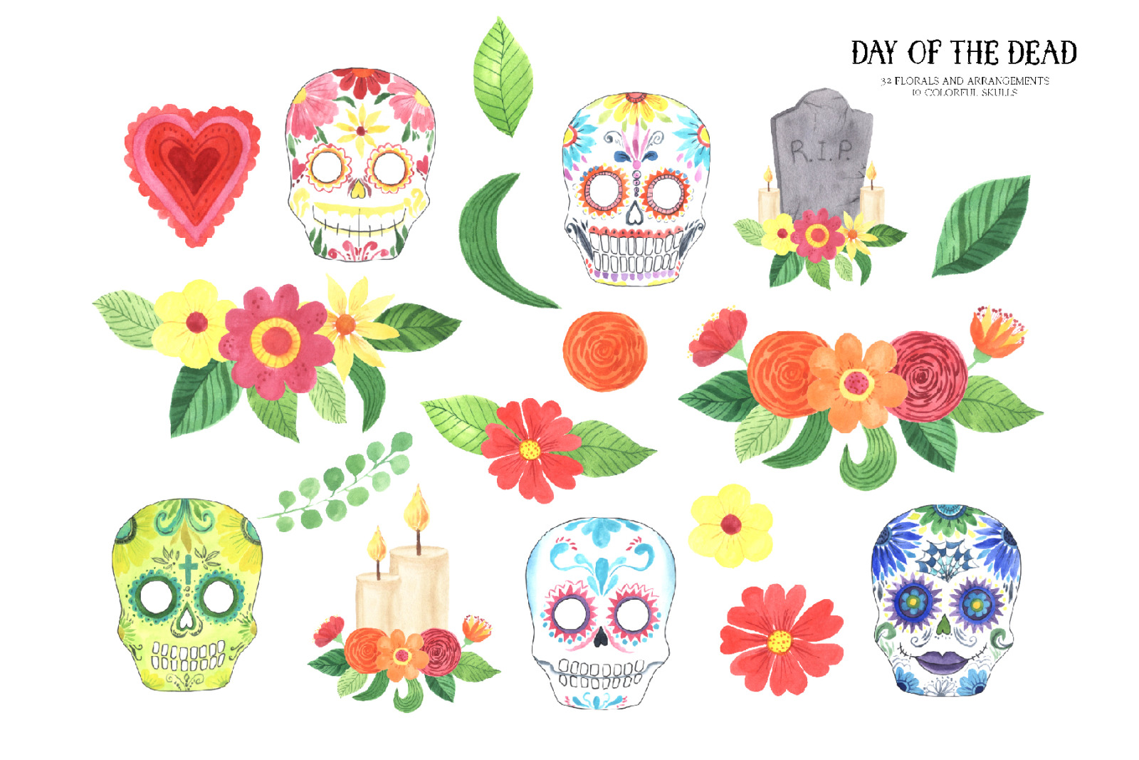 Day of the Dead - Mexican clipart set Day of the Dead - Mexican clipart set