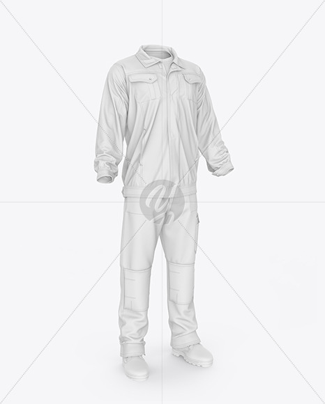 Summer Overalls Mockup – Front Half Side View