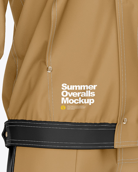 Summer Overalls Mockup – Front Half Side View