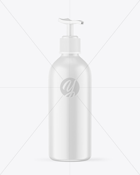 Matte Cosmetic Bottle With Pump Mockup