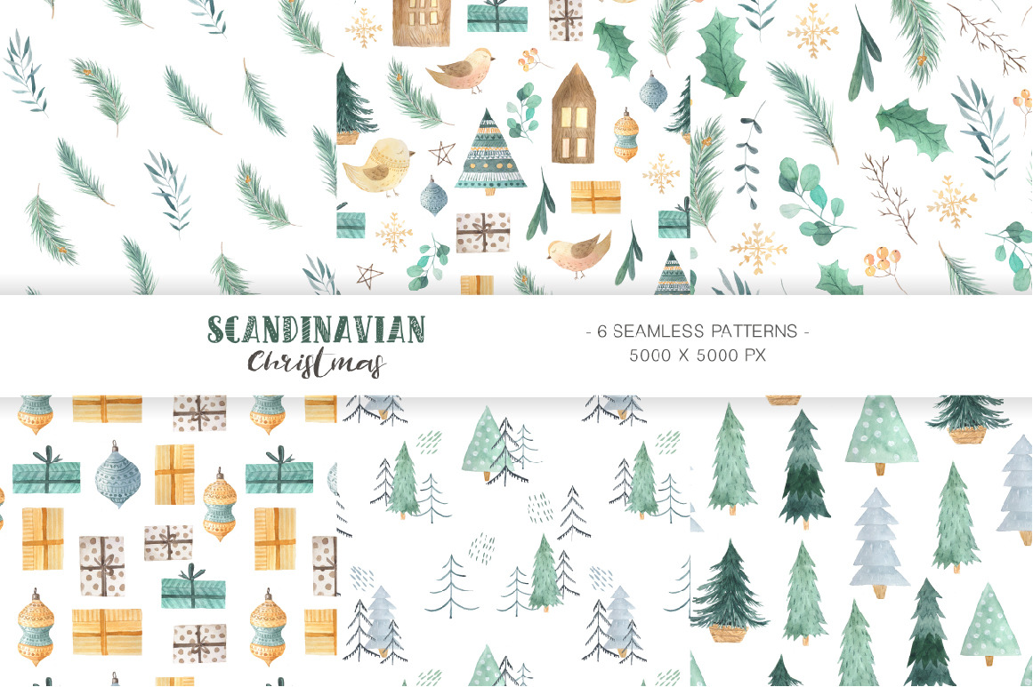 Scandinavian Watercolor Christmas Scandinavian Watercolor Christmas