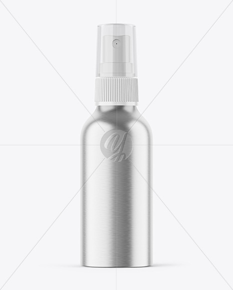 Brushed Metallic 120ml Spray Bottle Mockup