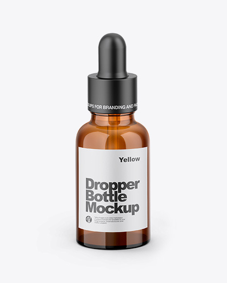 Kraft Box W/ Amber Dropper Bottle Mockup