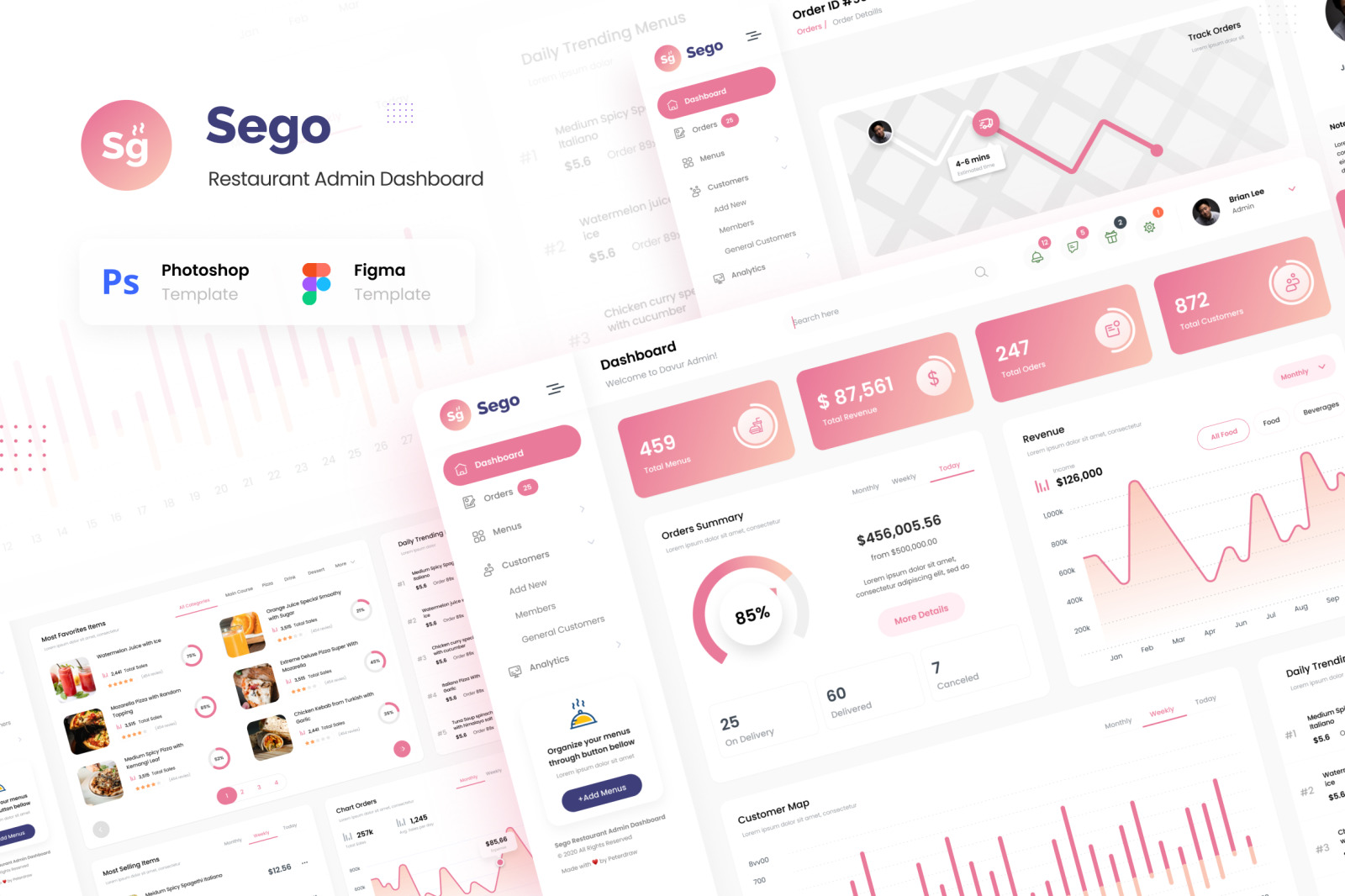 Sego - Food Restaurant Admin Dashboard UI Template