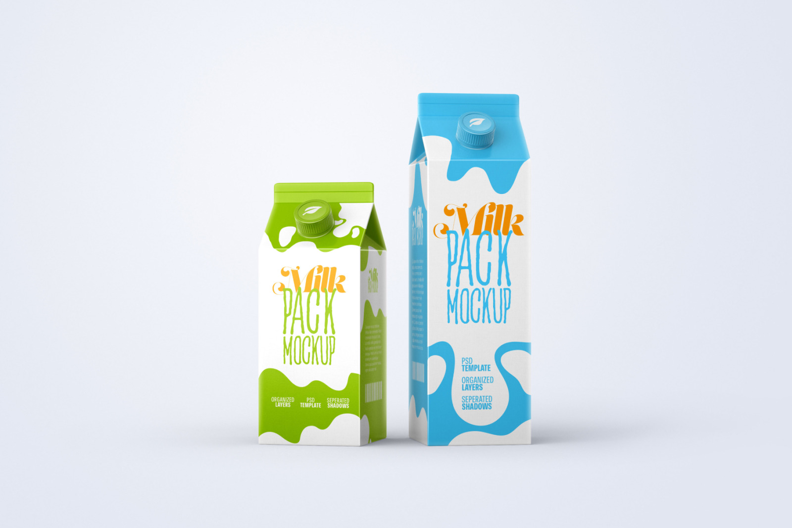 Milk Carton Box Mockup Set | Packaging Design