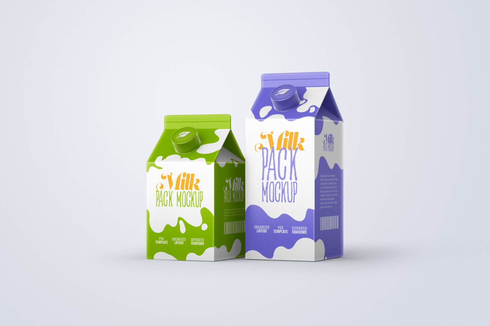 Milk Carton Box Mockup Set | Packaging Design Milk Carton Box Mockup Set | Packaging Design