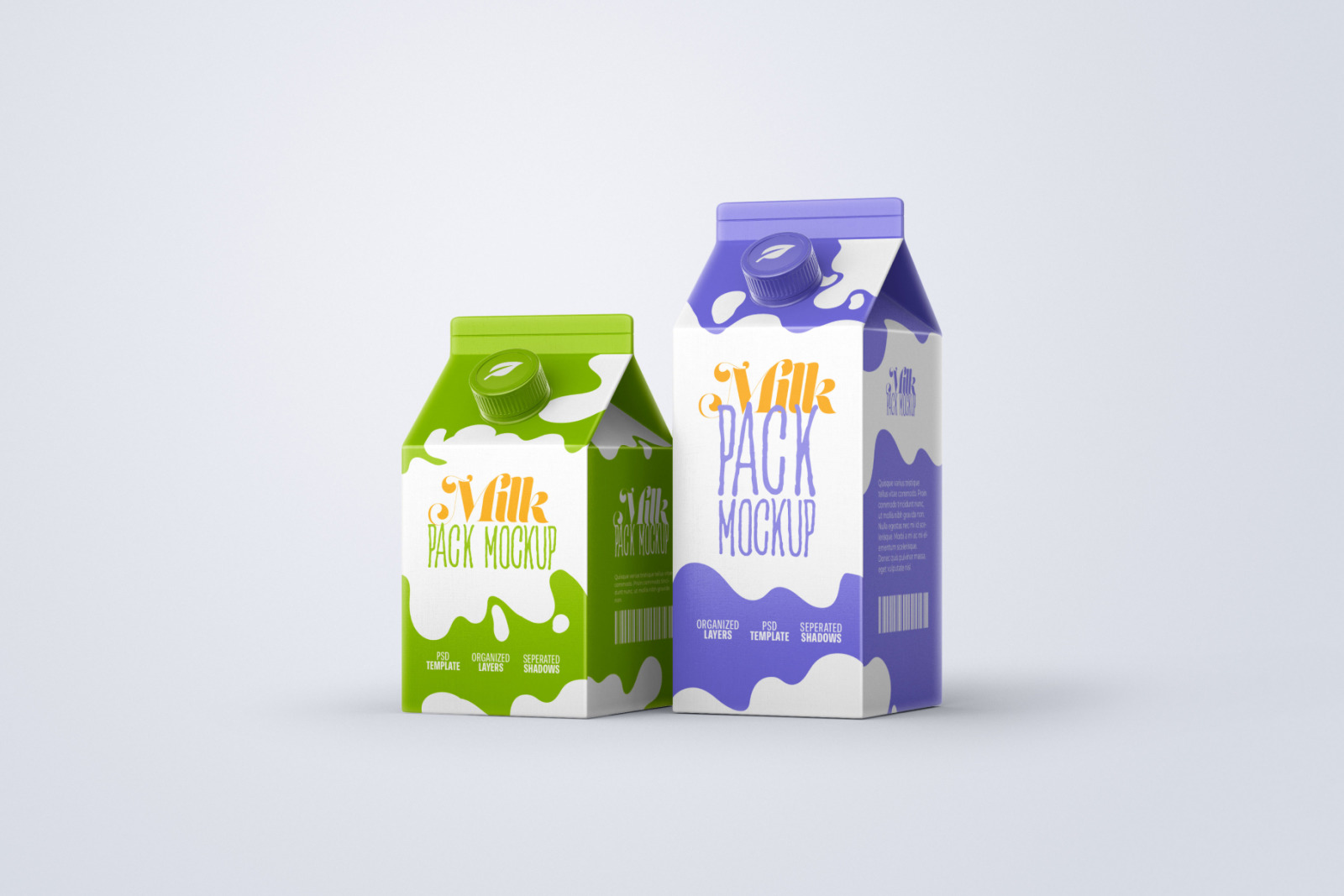 Milk Carton Box Mockup Set | Packaging Design