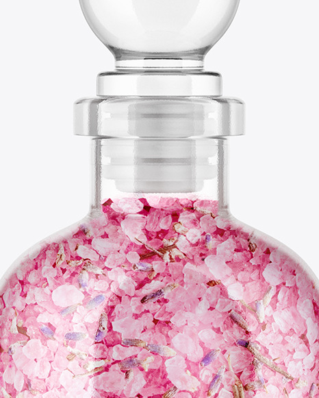 Glass Bottle with Bath Salts Mockup