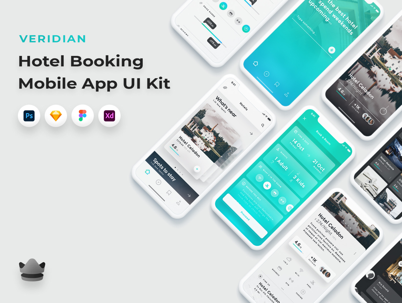 Veridian - Hotel Booking App UI Kit Veridian - Hotel Booking App UI Kit
