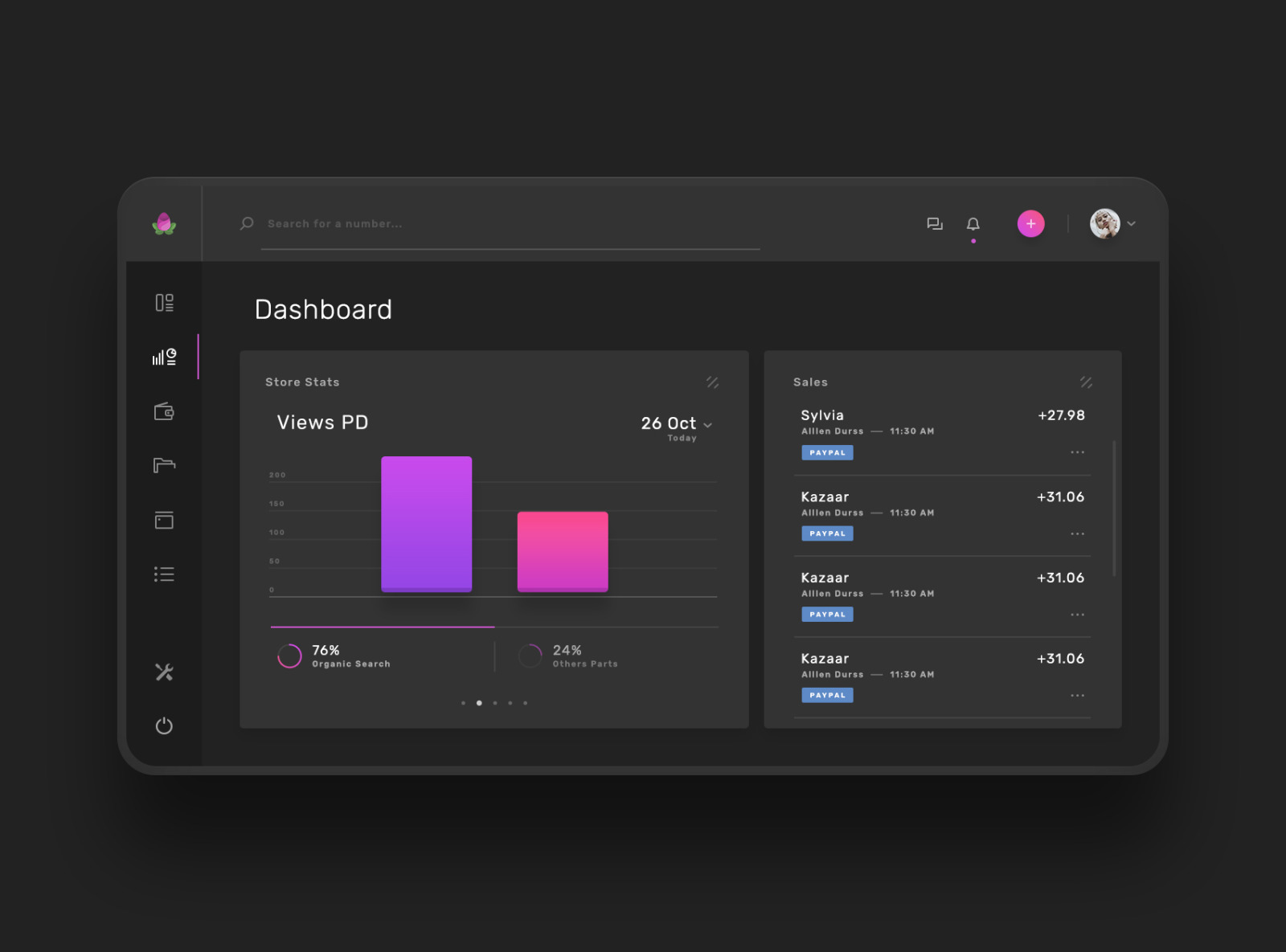 Violett - Dashboard Web App UI Kit