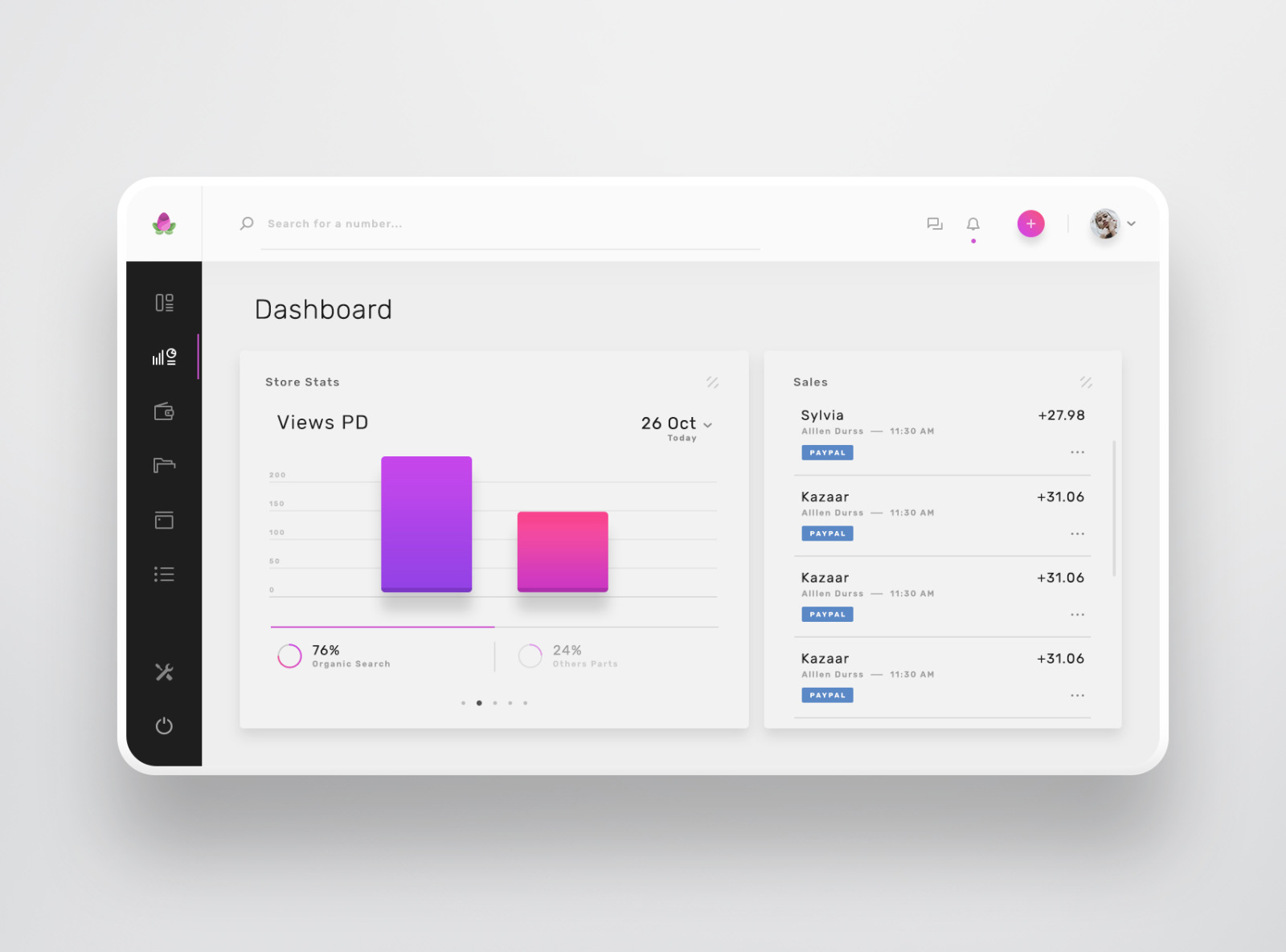 Violett - Dashboard Web App UI Kit