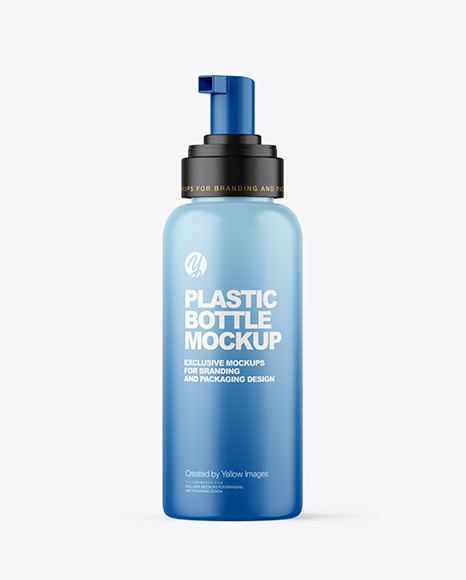 Matte Cosmetic Bottle with Pump Mockup