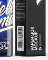 Blue Glass Dropper Bottle with Paper Box Mockup