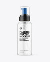 Clear Cosmetic Bottle with Pump Mockup Clear Cosmetic Bottle with Pump Mockup