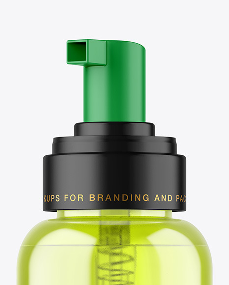 Color Plastic Cosmetic Bottle with Pump Mockup