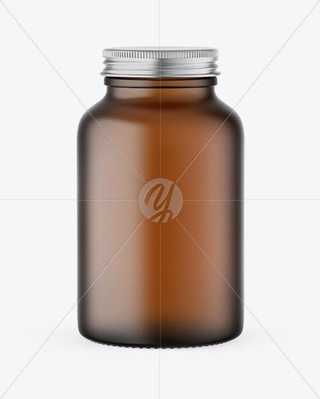 Frosted Amber Bottle Mockup