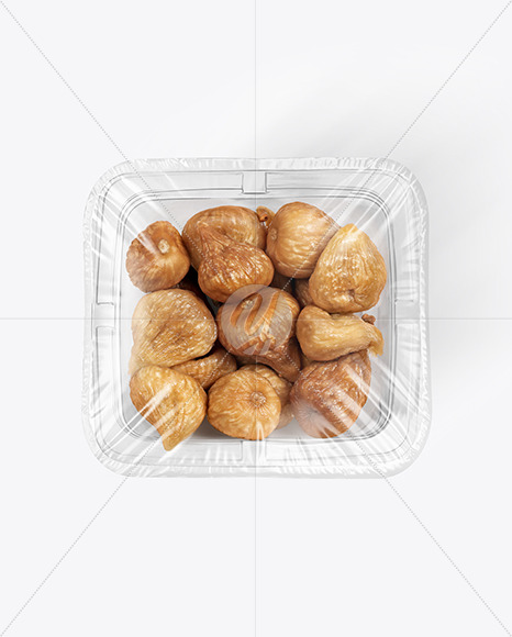 Clear Plastic Tray with Golden Figs Mockup