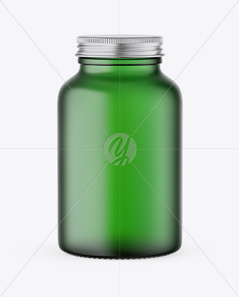 Frosted Green Bottle Mockup