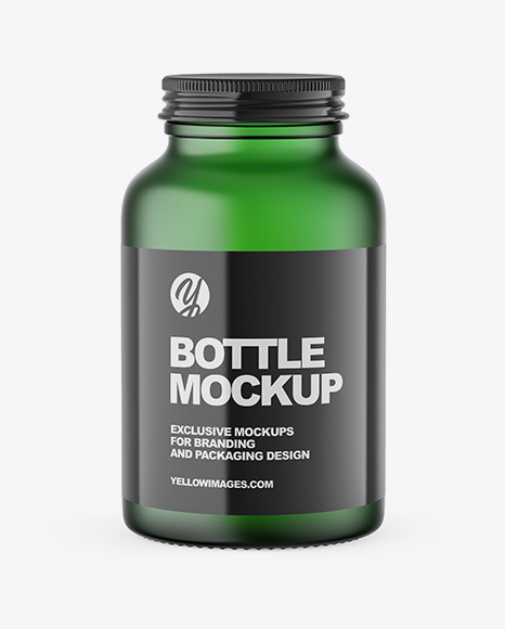 Frosted Green Bottle Mockup