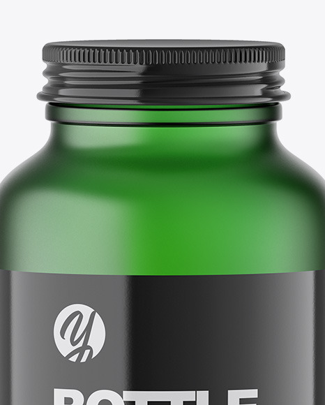 Frosted Green Bottle Mockup