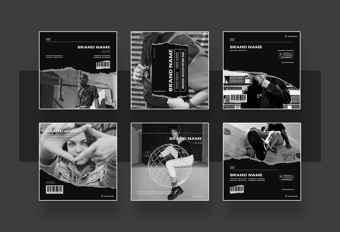 Monochrome Style Instagram Post and Story Template