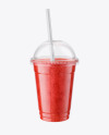 Watermelon Smoothie Cup with Straw