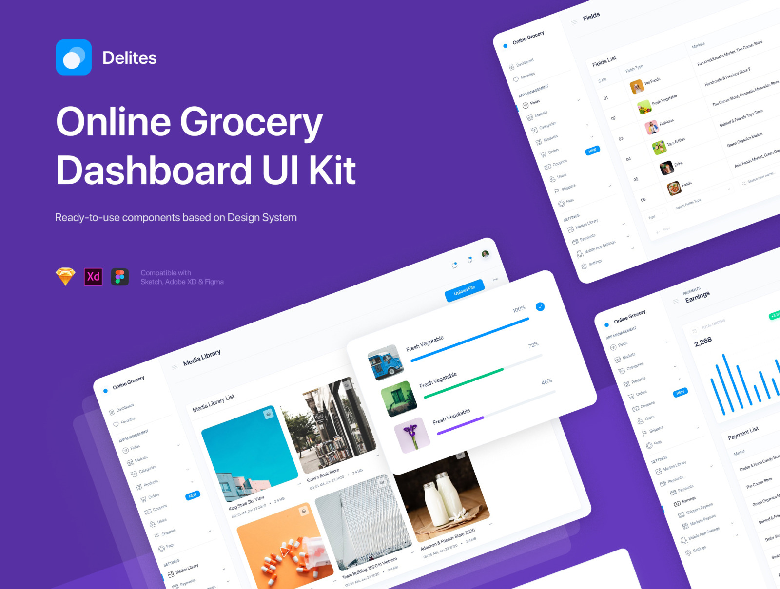 Delites - Grocery Dashboard UI Kit Delites - Grocery Dashboard UI Kit
