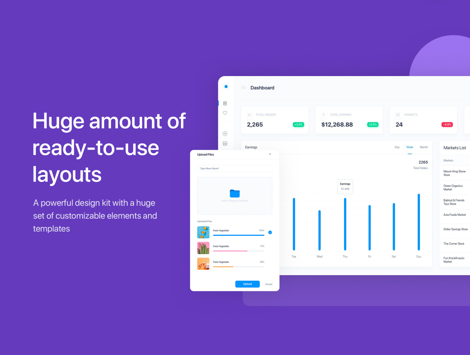 Delites - Grocery Dashboard UI Kit Delites - Grocery Dashboard UI Kit