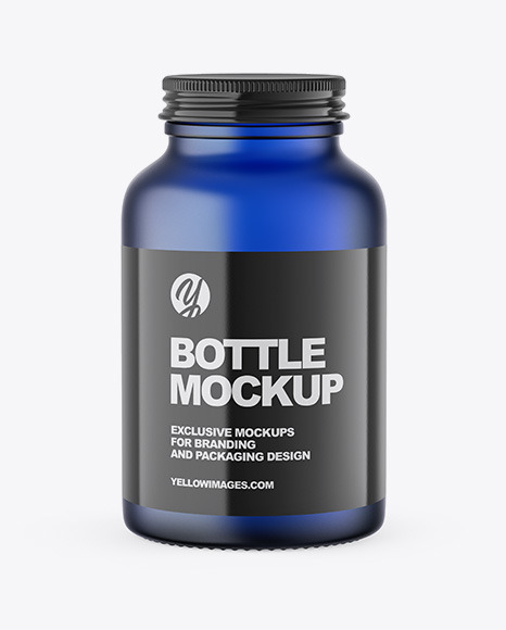 Frosted Blue Bottle Mockup Frosted Blue Bottle Mockup