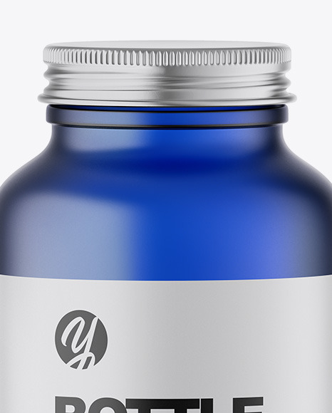 Frosted Blue Bottle Mockup Frosted Blue Bottle Mockup