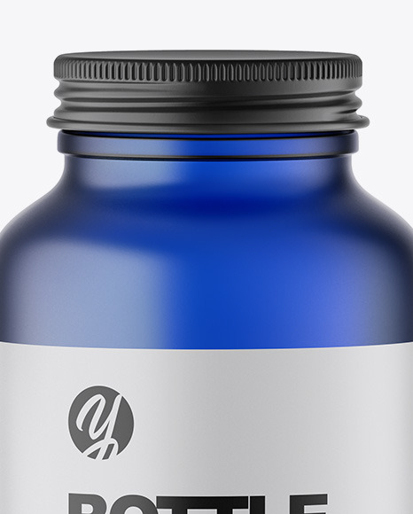 Frosted Blue Bottle Mockup Frosted Blue Bottle Mockup