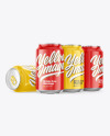 Glossy Drink Cans Mockup