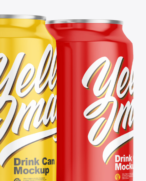 Glossy Drink Cans Mockup