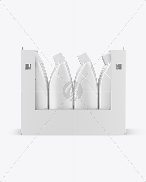 Paper Box W/ Glossy Bottles Mockup