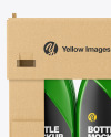 Paper Box W/ Glossy Bottles Mockup