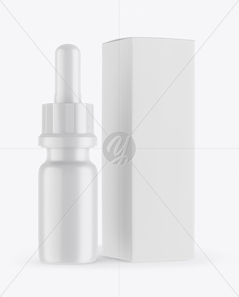 Matte Dropper Bottle with Paper Box Mockup