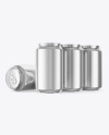 Glossy Metallic Drink Cans Mockup