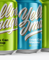 Glossy Metallic Drink Cans Mockup