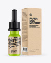 Matte Dropper Bottle with Kraft Paper Box Mockup