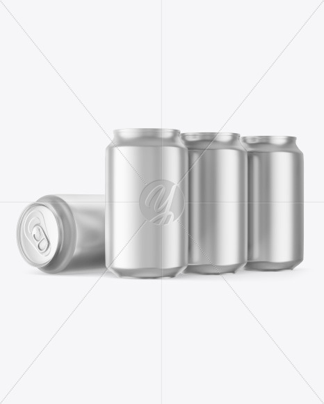 Matte Metallic Drink Cans Mockup